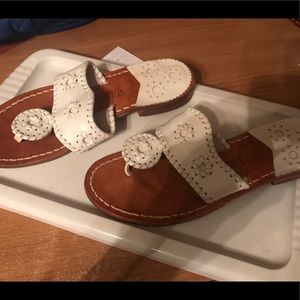 Jack Rogers white sandals.